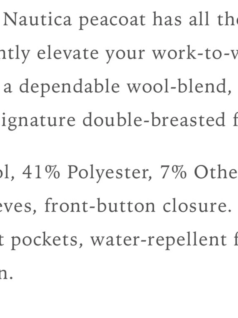 Nautica Black Double-Breasted Peacoat